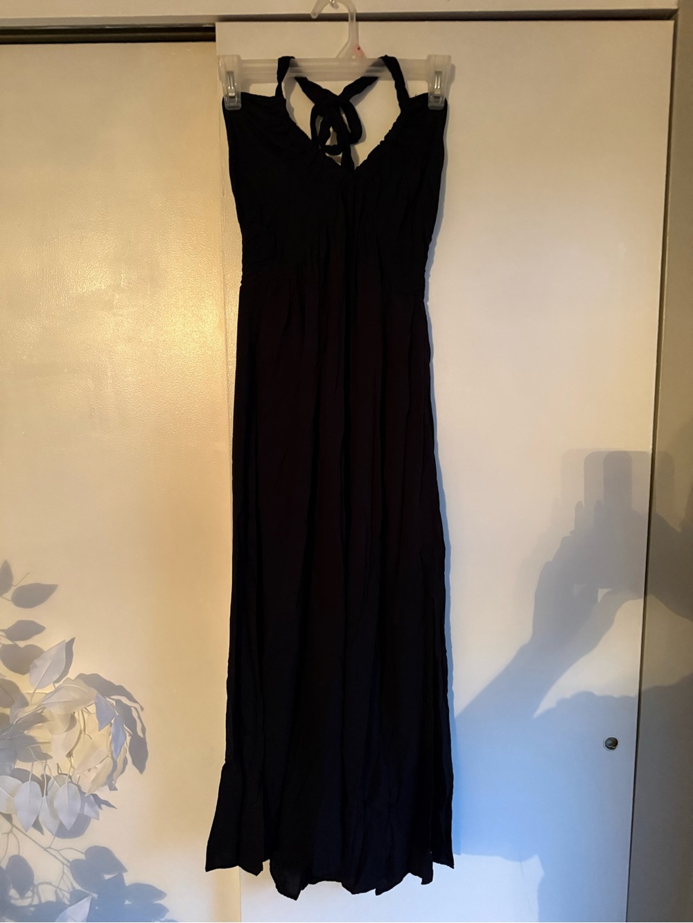 Final Touch Black Halter Maxi Dress with Tie Neck